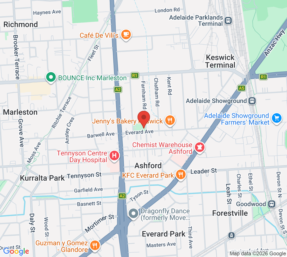 Map of Kesmond Tennis Club