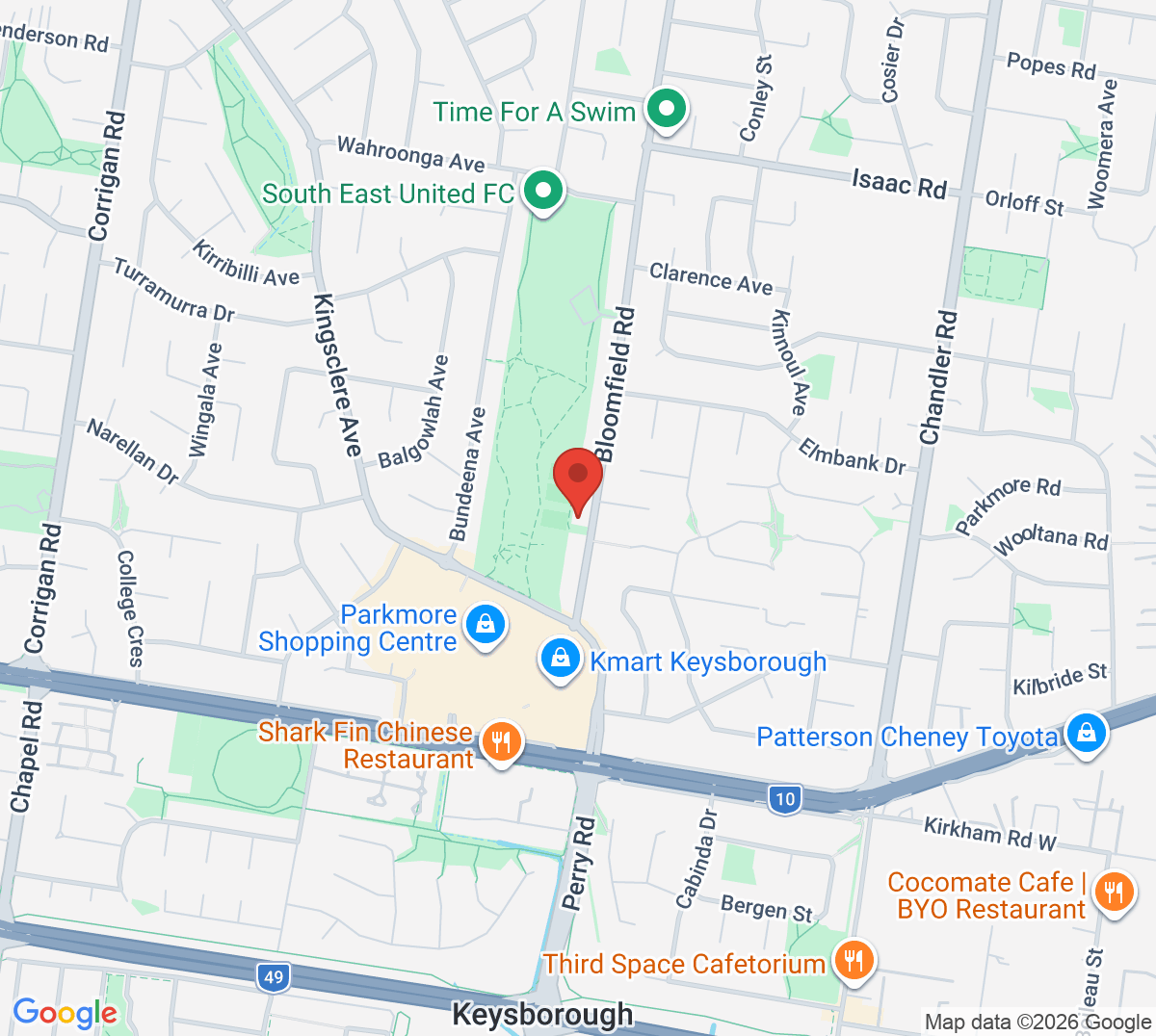 Map of Keysborough Tennis Club