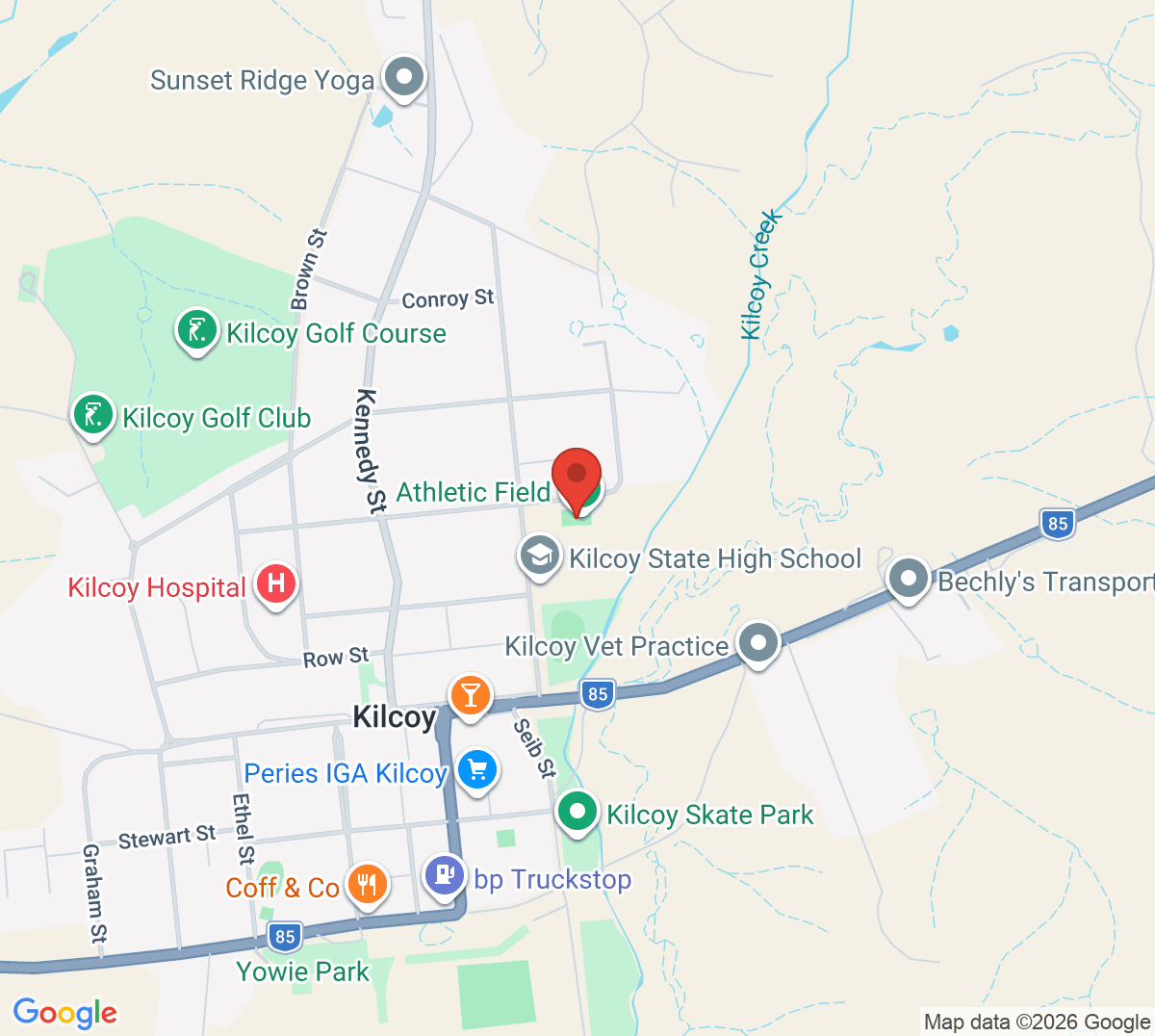 Map of Kilcoy District Tennis Association