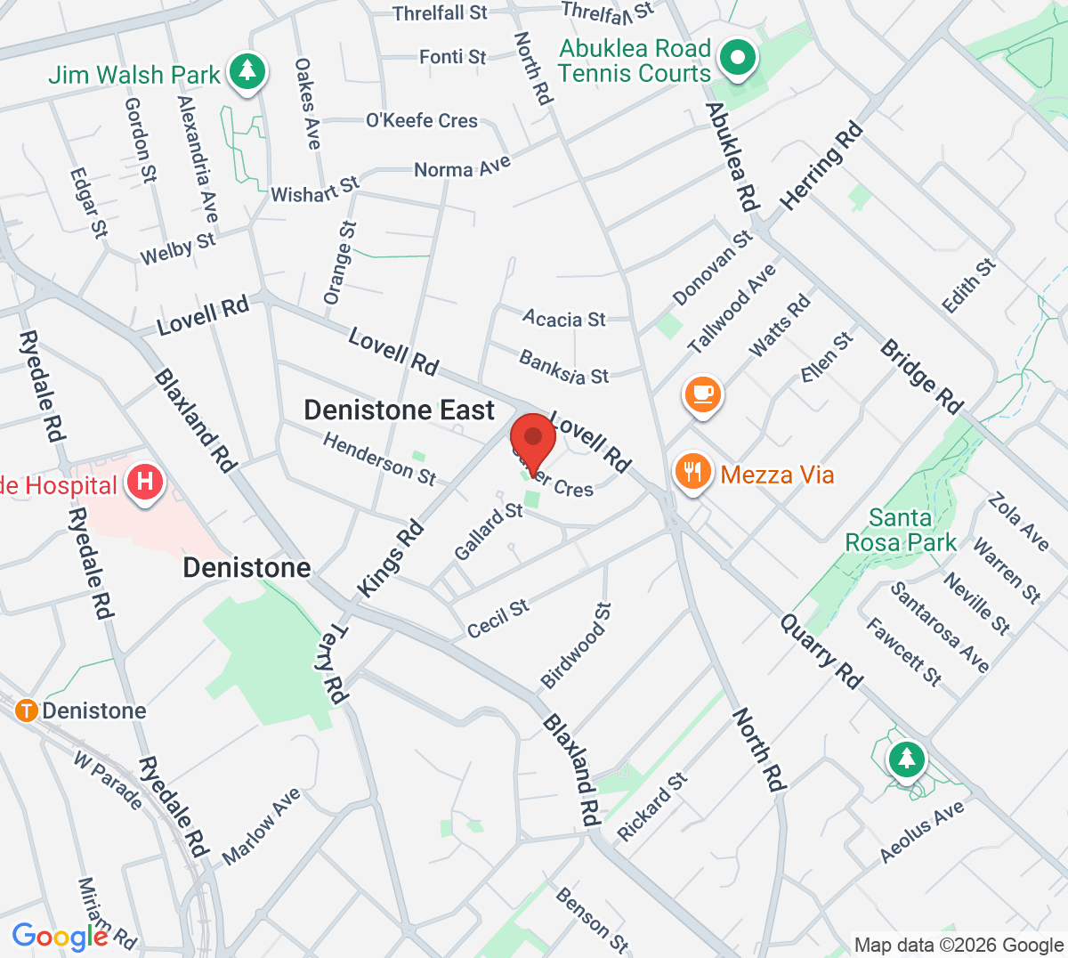 Map of Kings Park Tennis Centre