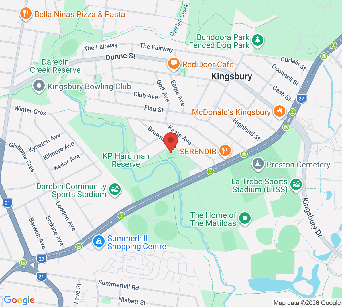 Map of Kingsbury Tennis Club