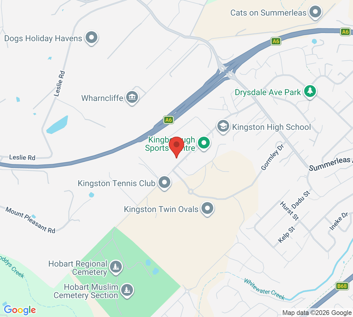 Map of Kingston Tennis Club