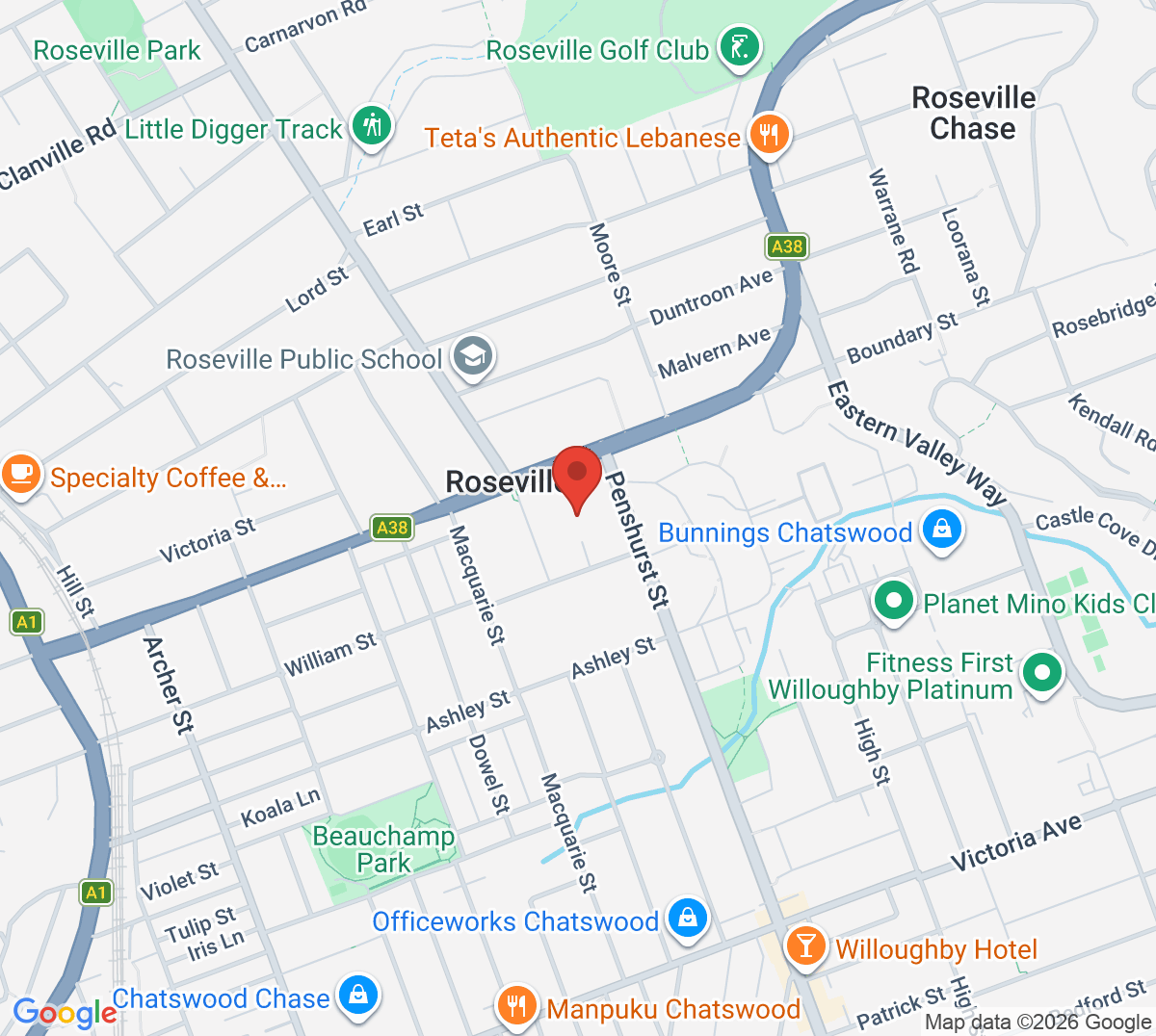 Map of Kooroora Tennis Club