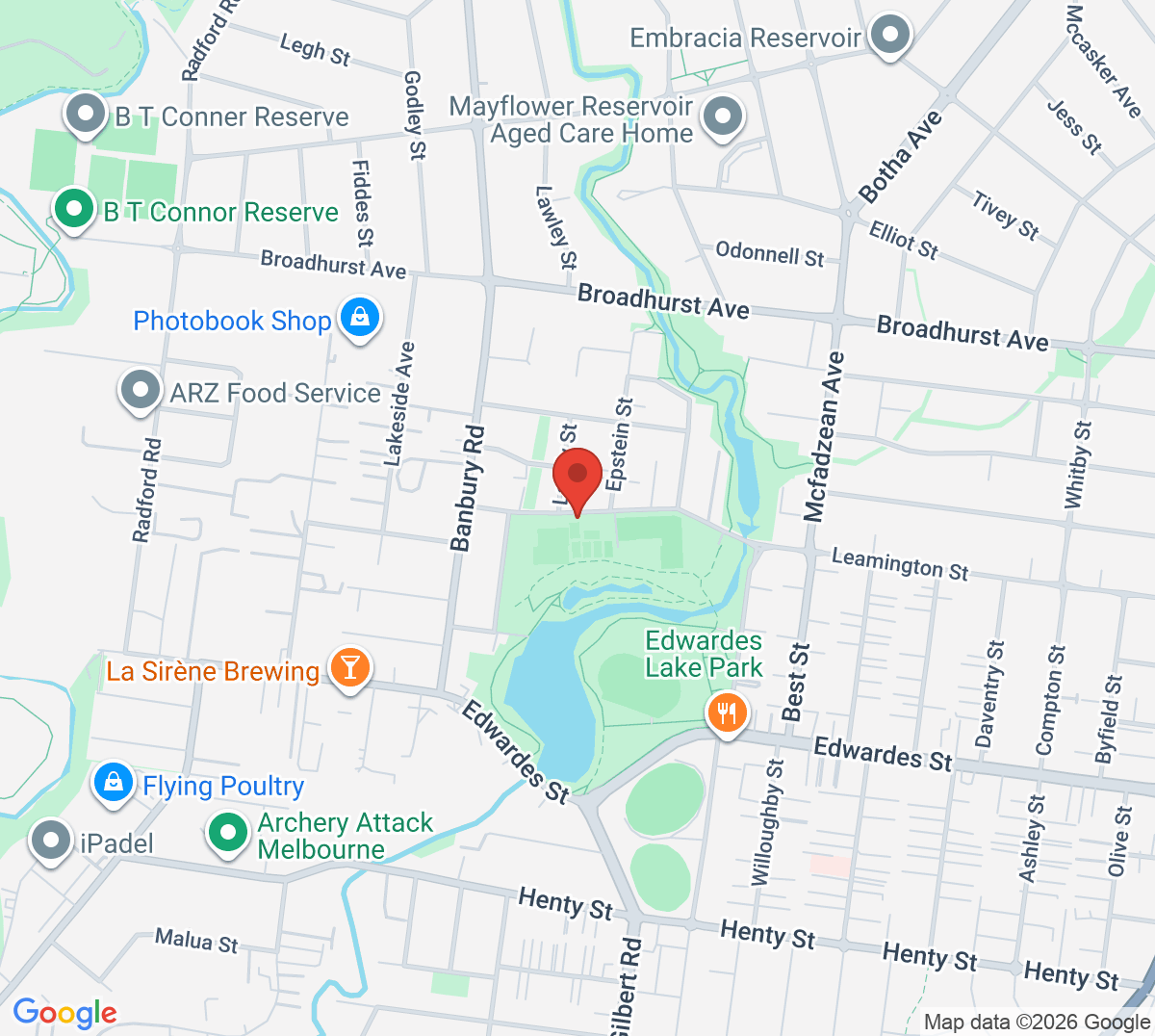 Map of Lakeview Tennis Club