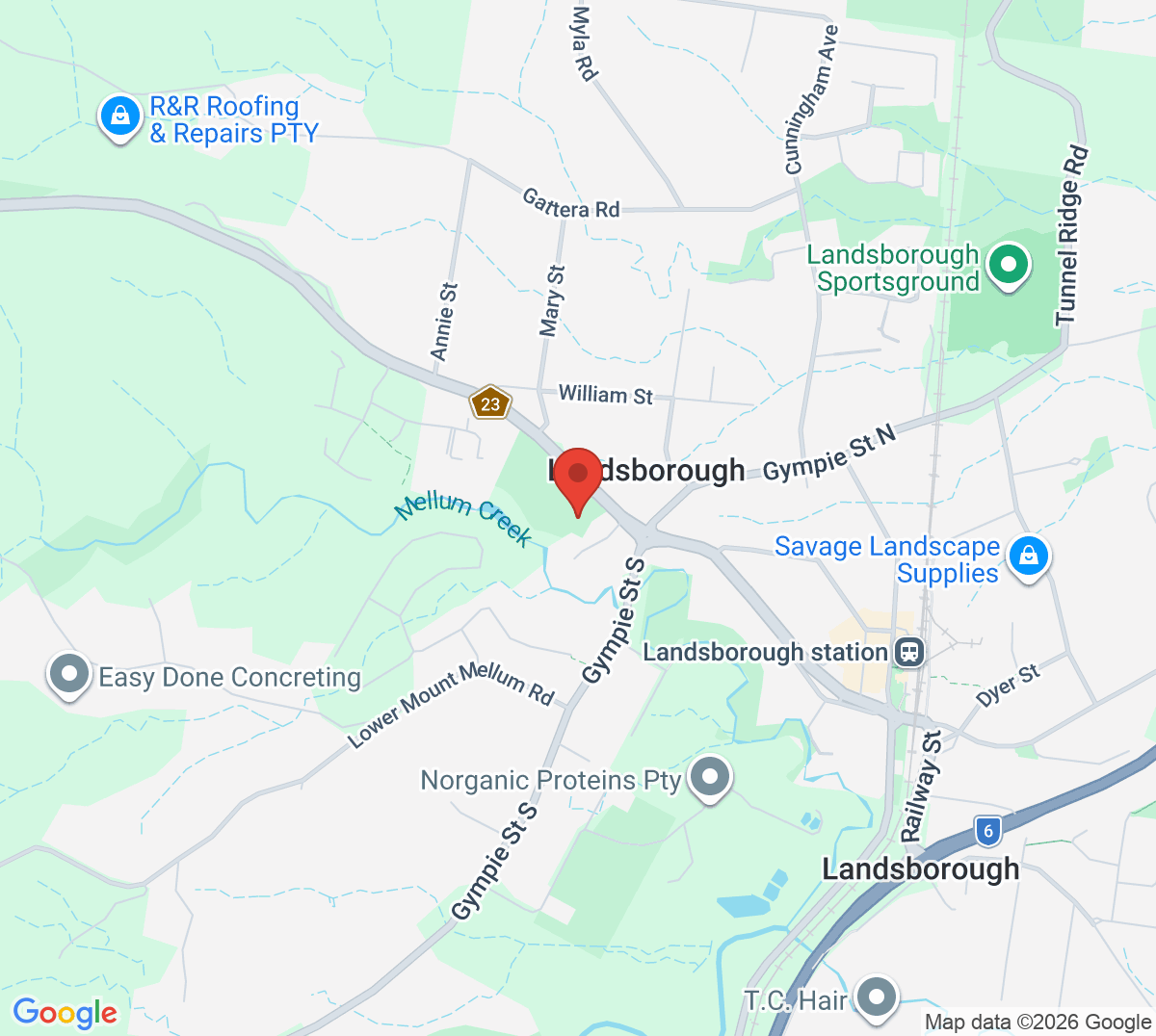Map of Landsborough Tennis Club
