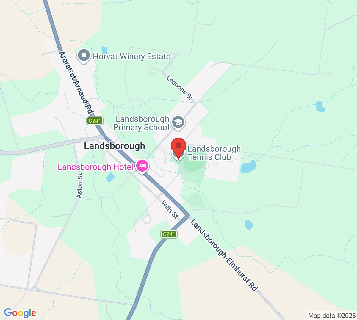 Map of Landsborough Tennis Club