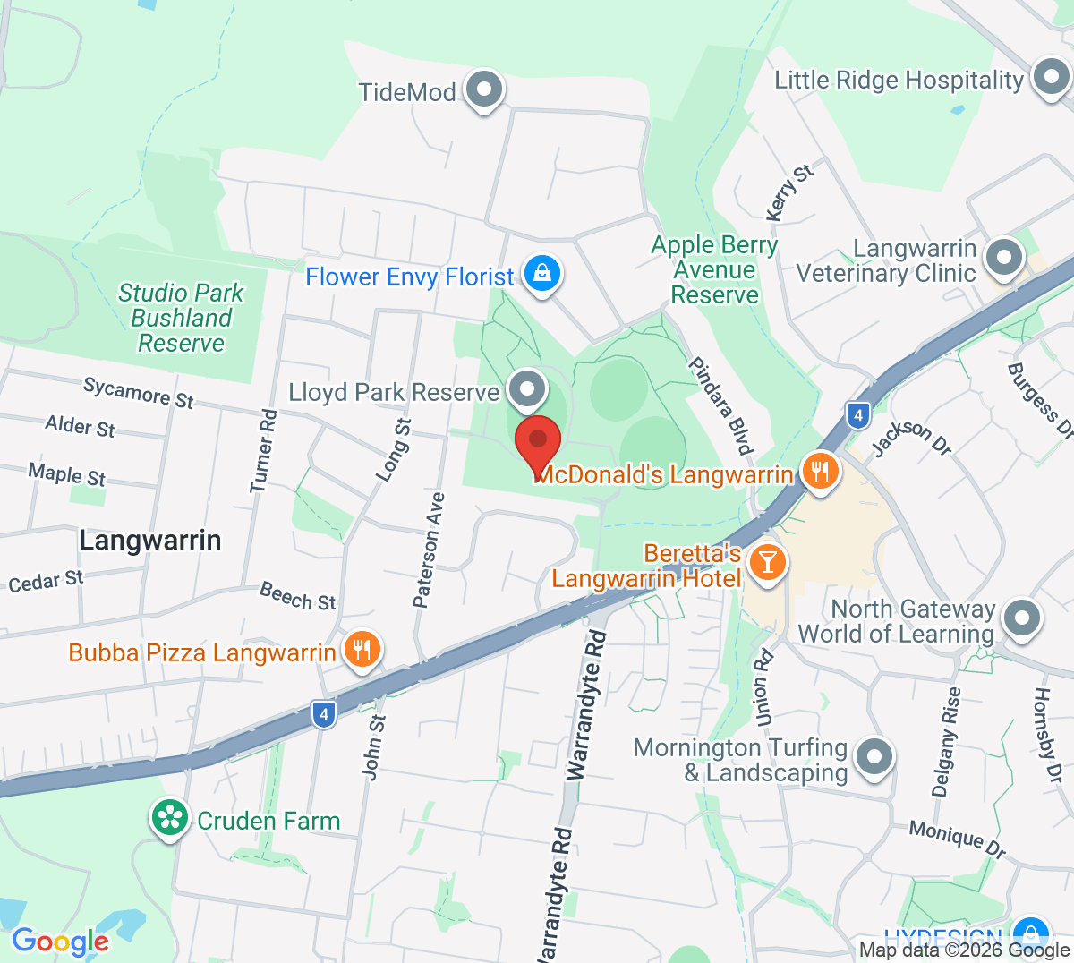 Map of Langwarrin Tennis Club