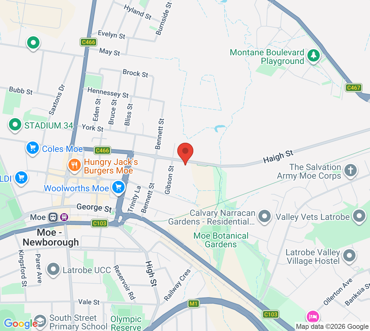 Map of Latrobe Indoor Tennis Centre