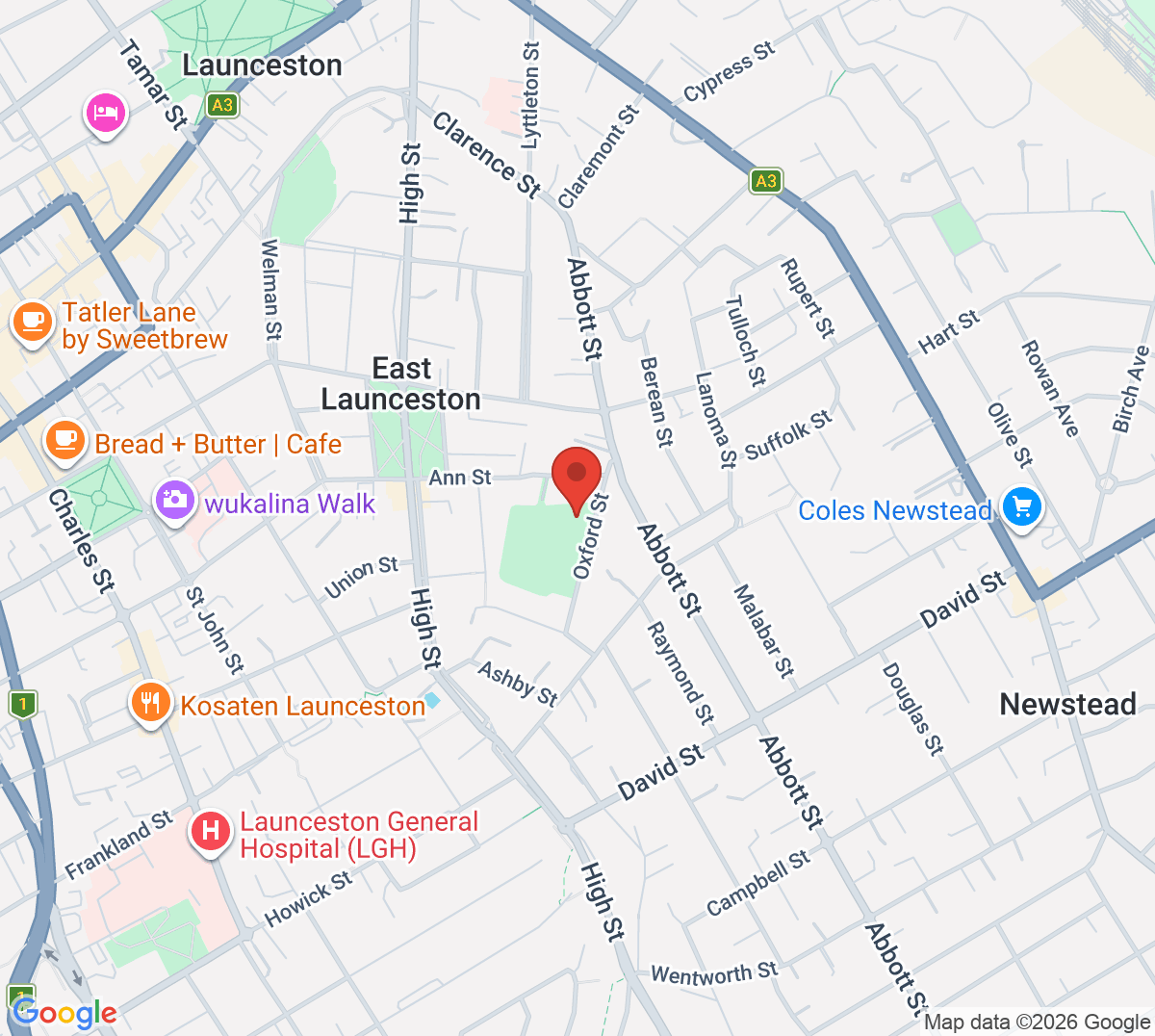 Map of Launceston Tennis Club
