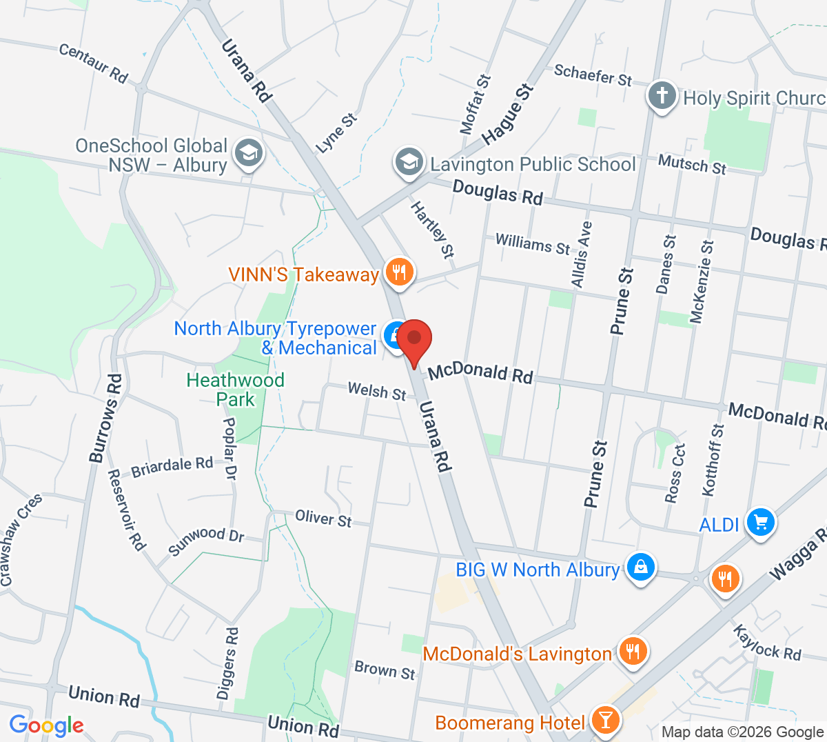 Map of Lavington Tennis Club