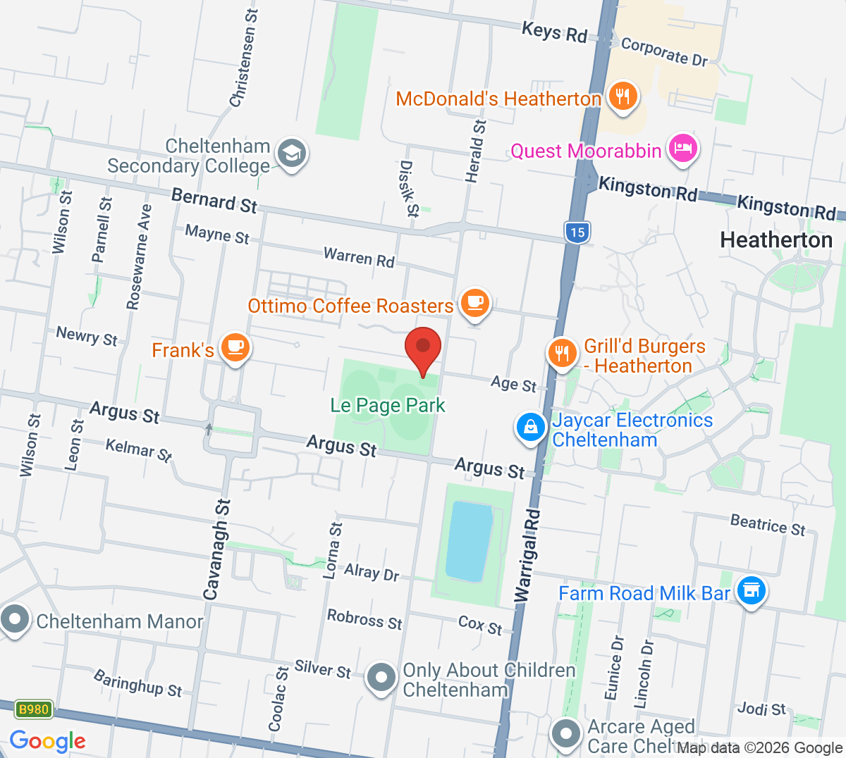Map of Le Page Tennis Club