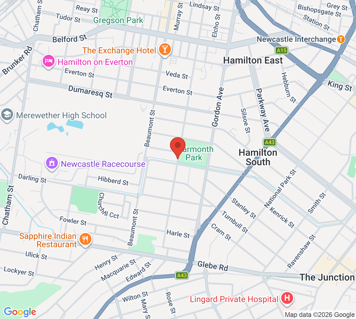 Map of Learmonth Park Tennis Club