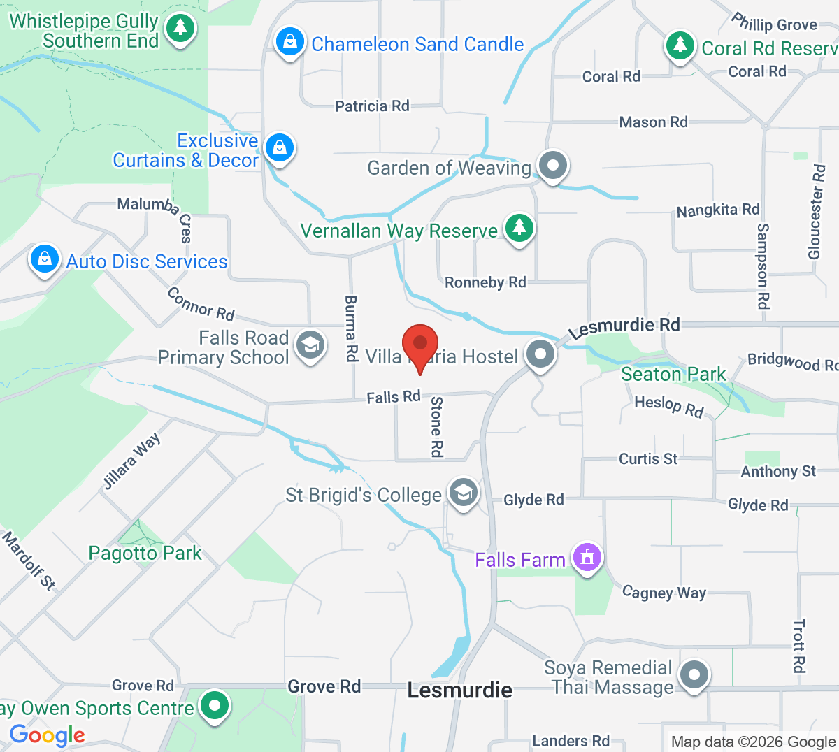 Map of Lesmurdie Tennis Club