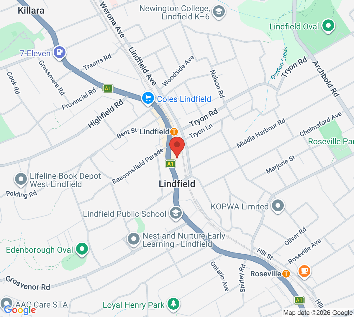 Map of Lindfield Community Centre