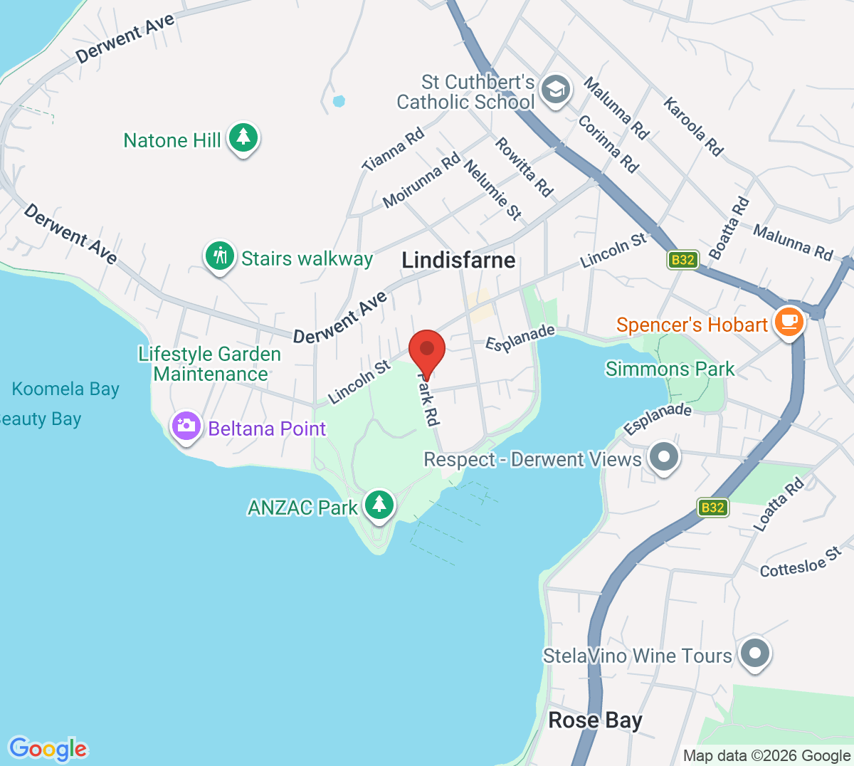 Map of Lindisfarne Tennis Club