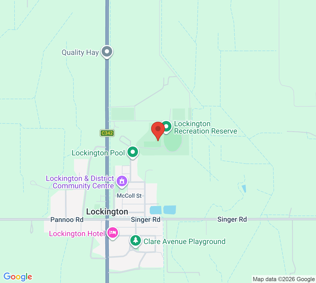 Map of Lockington Bamawm United Lawn Tennis Club