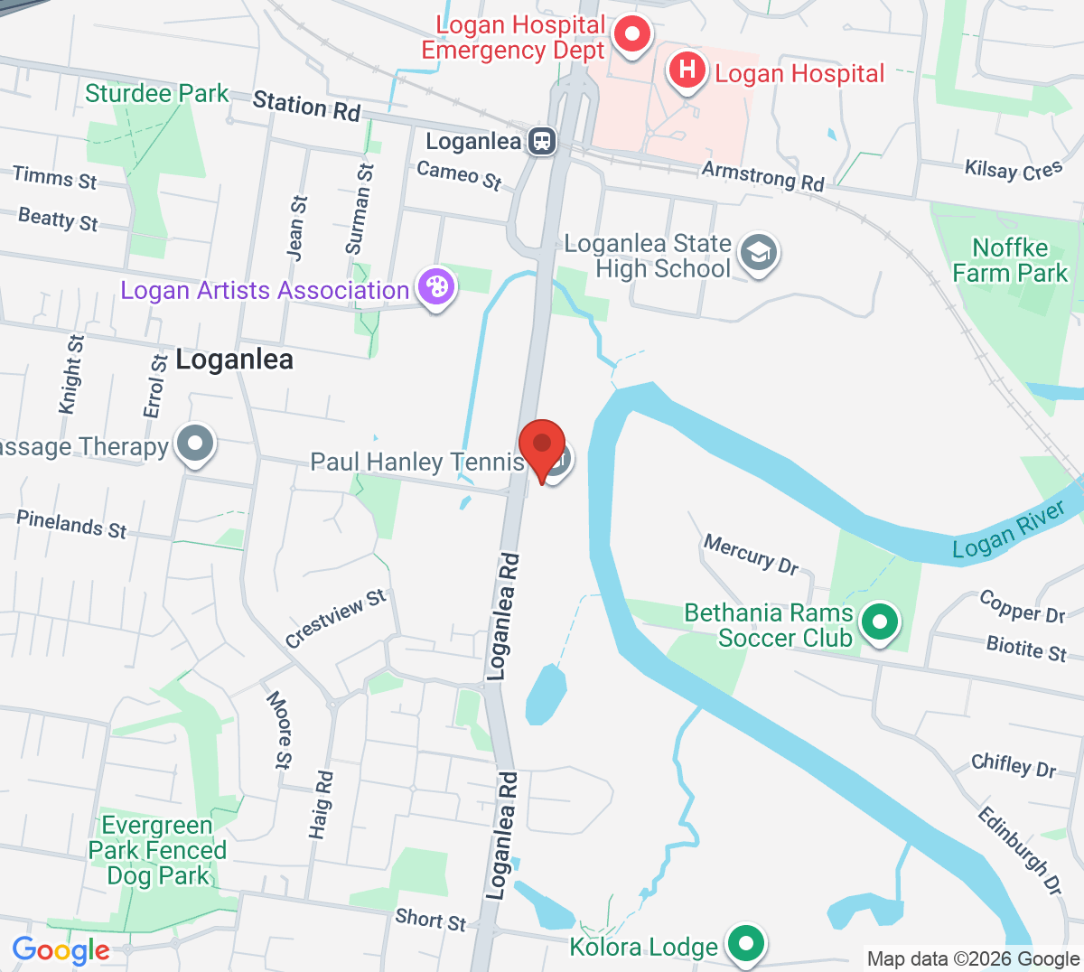 Map of Loganlea Tennis Centre