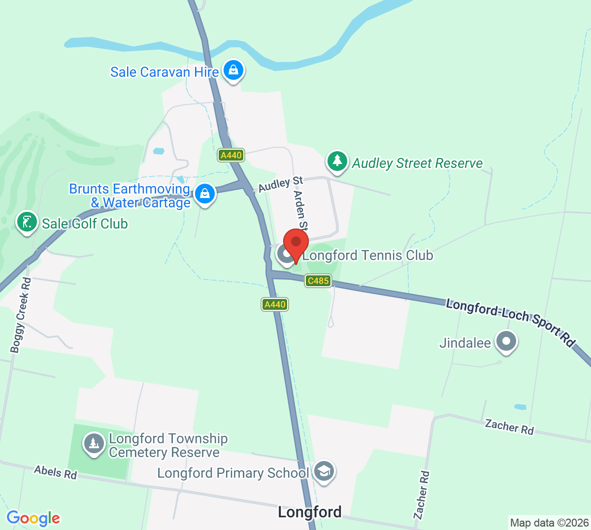 Map of Longford Tennis Club