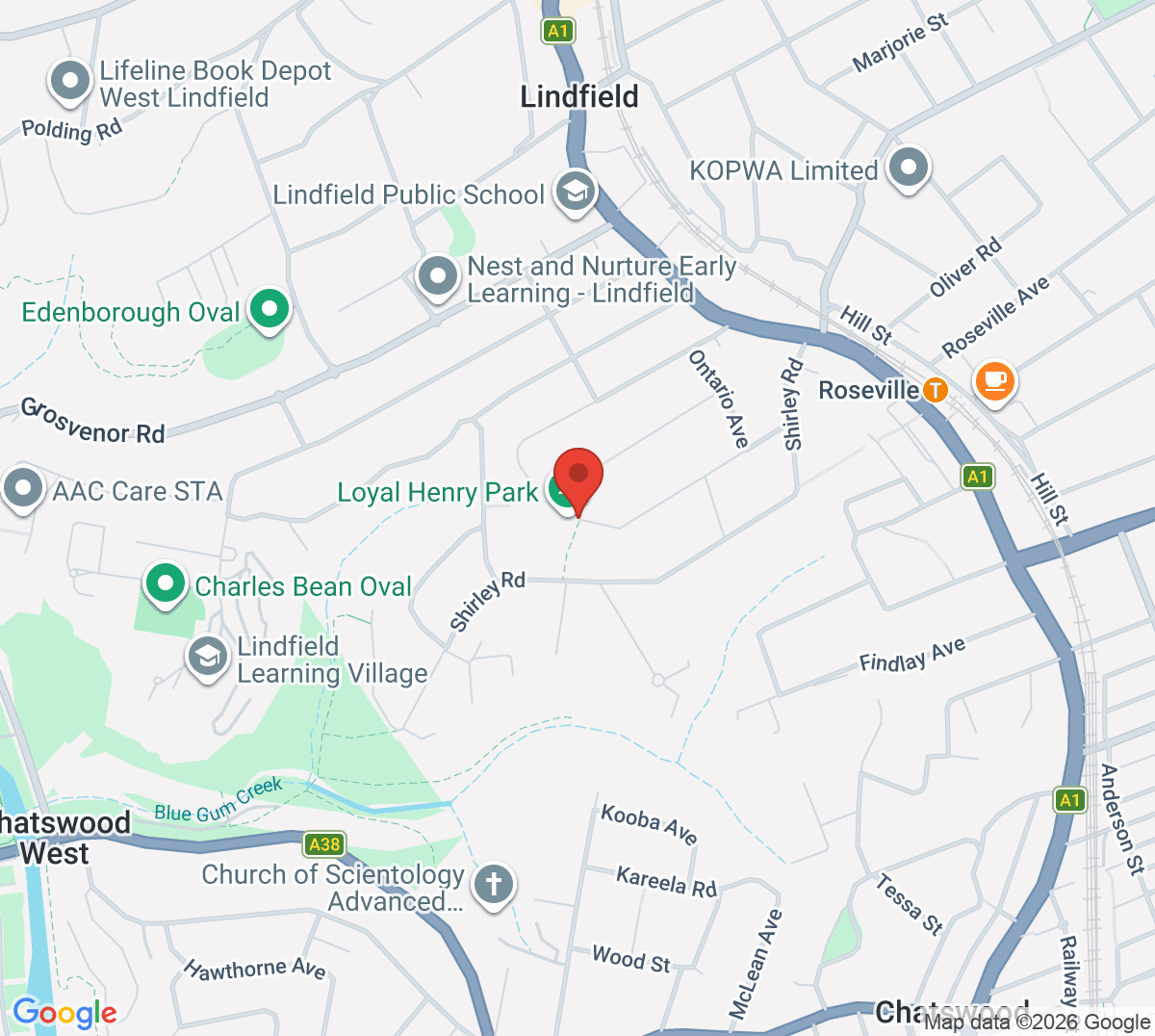 Map of Loyal Henry Park