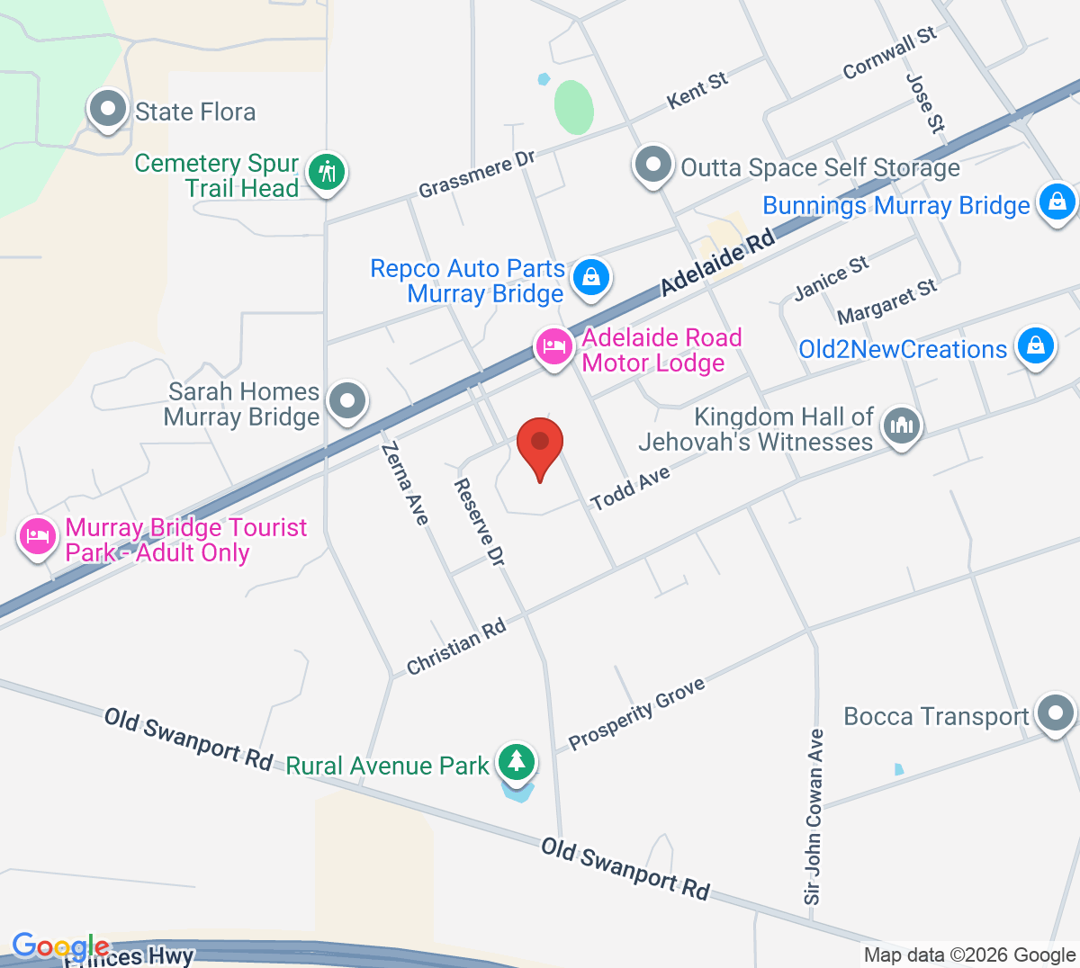 Map of Lutheran Tennis Club
