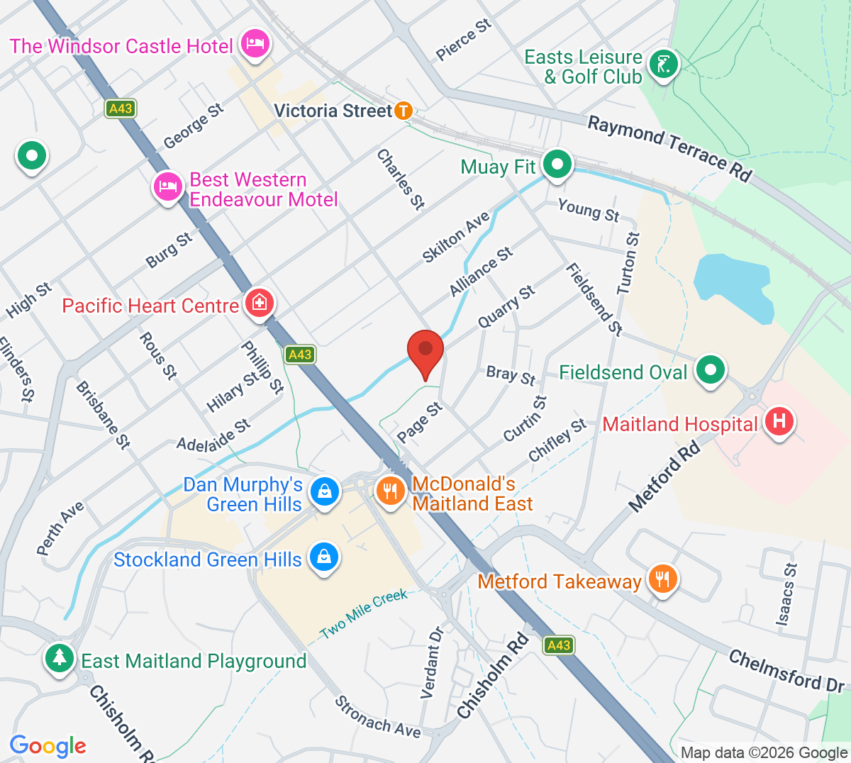 Map of Maitland Tennis Centre