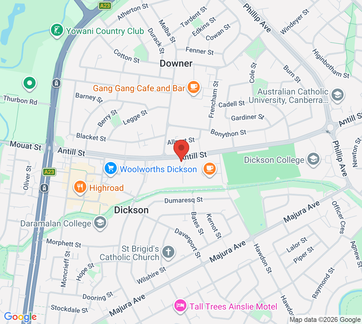 Map of Majura Tennis Club
