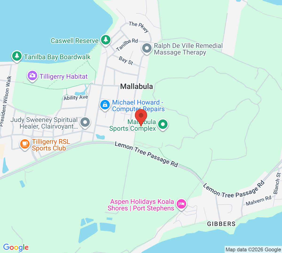 Map of Mallabula Sports Complex