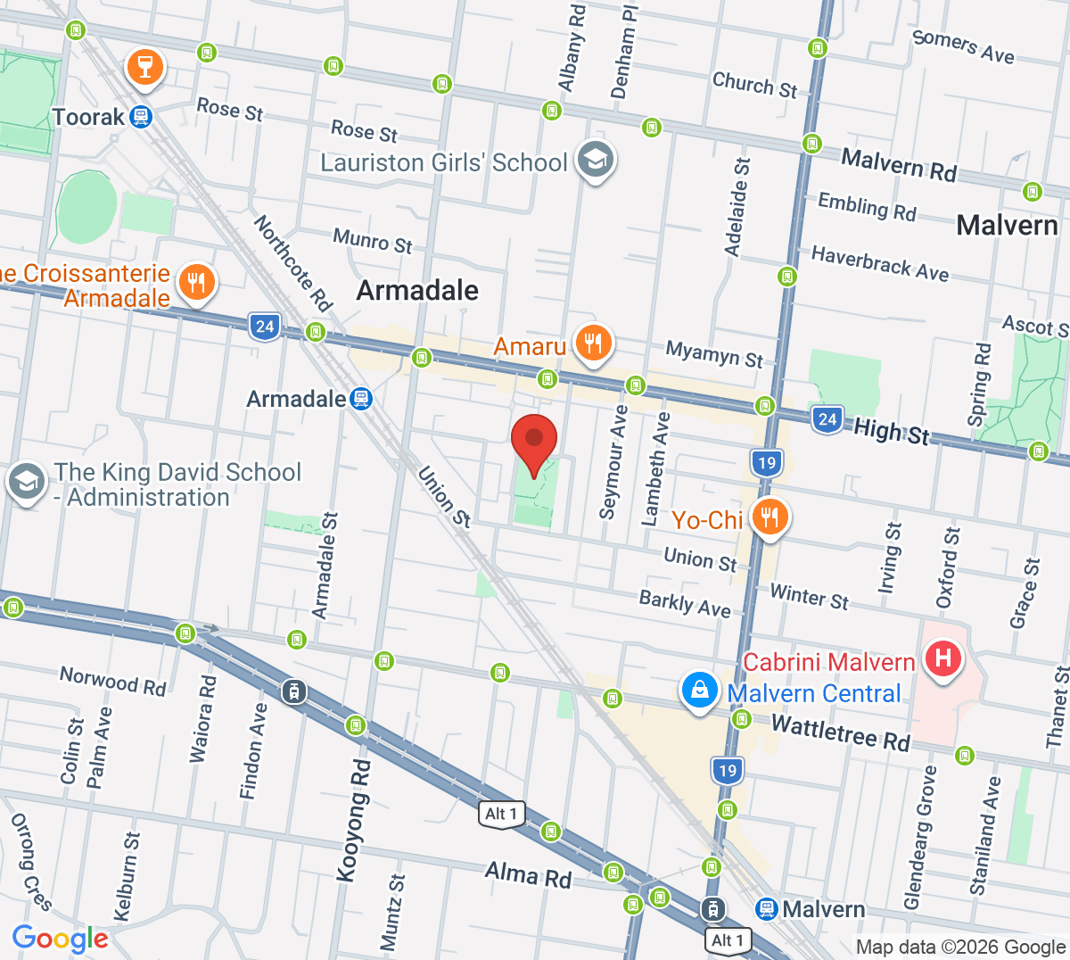 Map of Malvern Tennis Centre