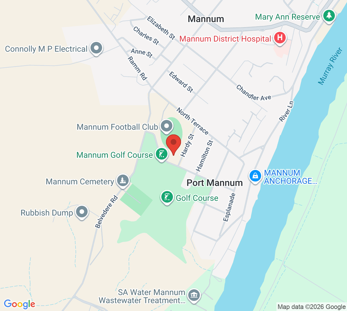 Map of Mannum Tennis Club