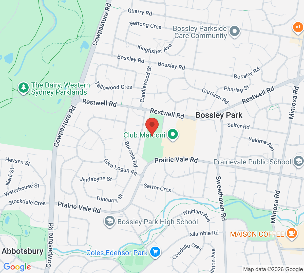 Map of Marconi Tennis & Squash