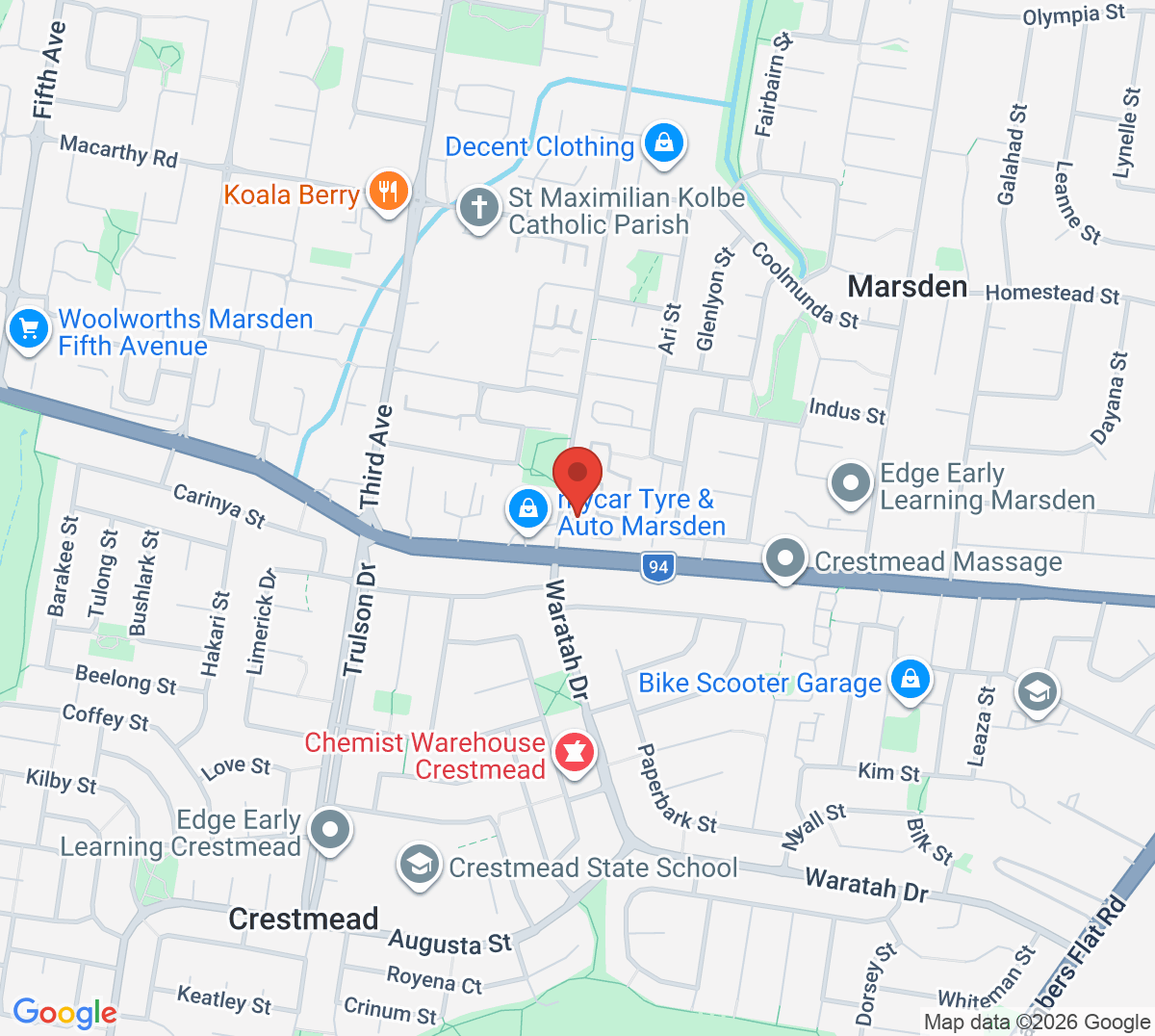 Map of Marsden Tennis Centre