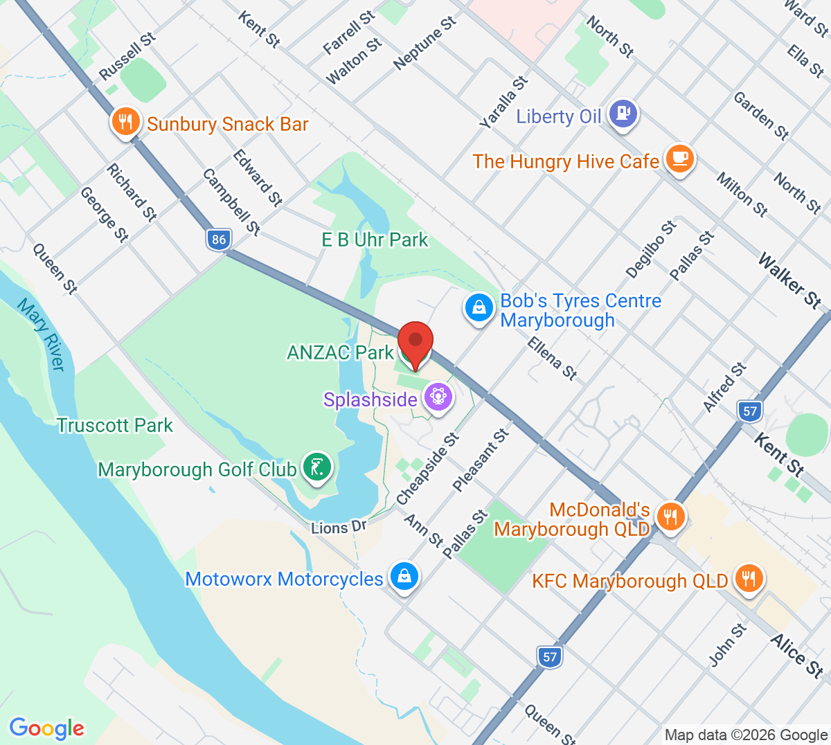 Map of Maryborough & District Junior Tennis Association