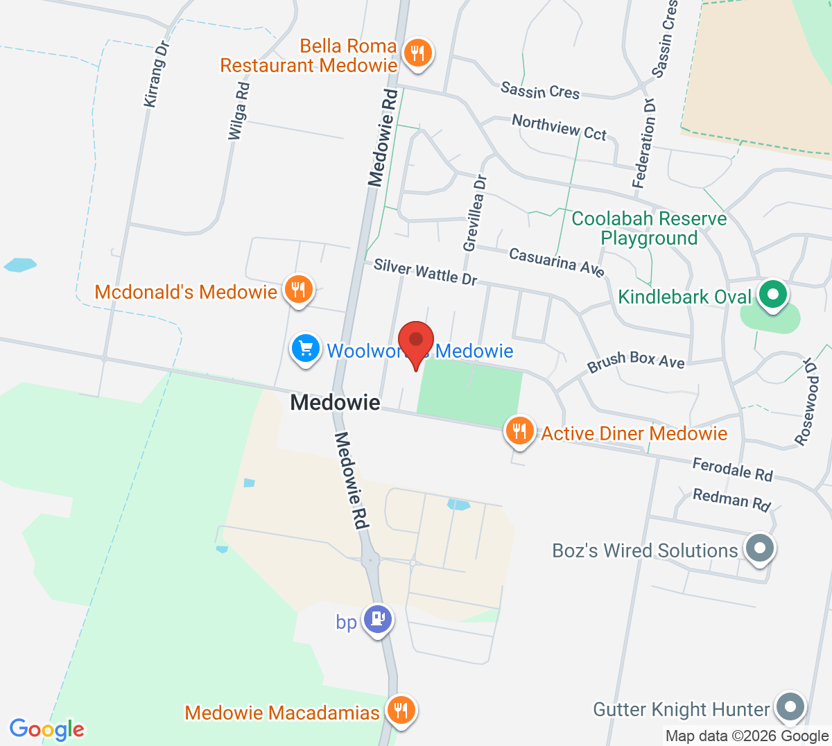 Map of Medowie Tennis Club