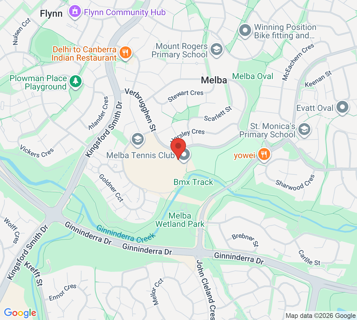Map of Melba Tennis Club