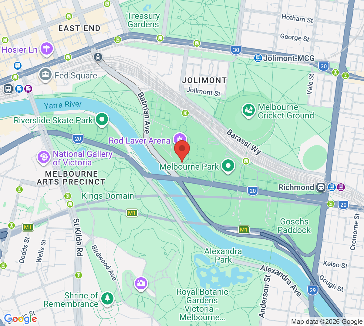 Map of Melbourne Park