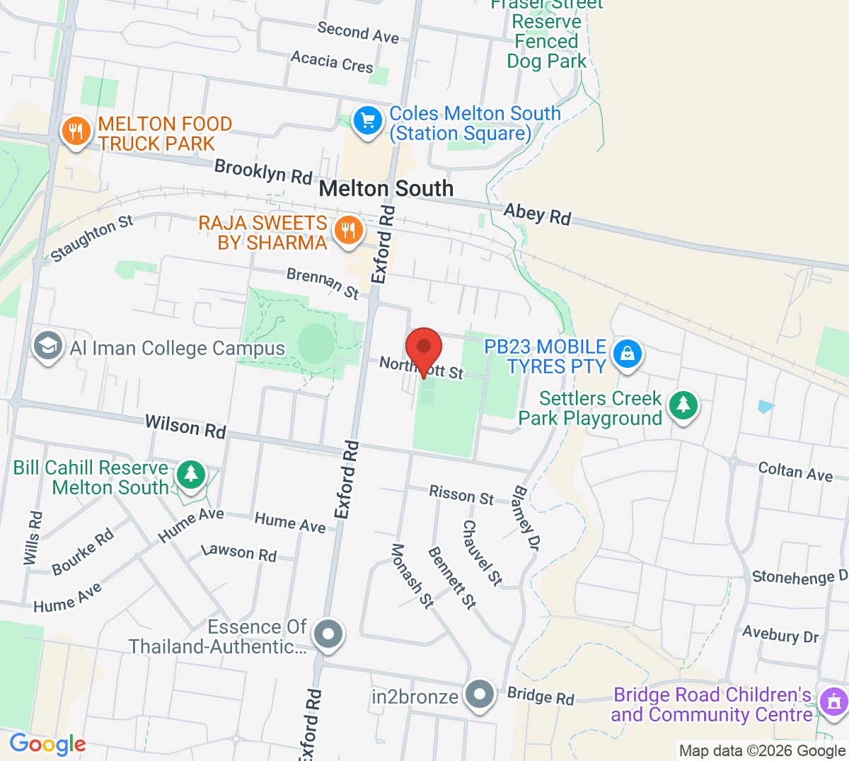 Map of Melton South Tennis Club