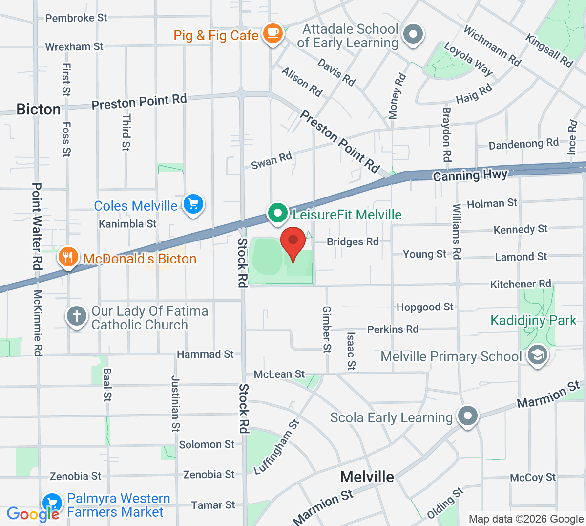 Map of Melville Palmyra Tennis Club
