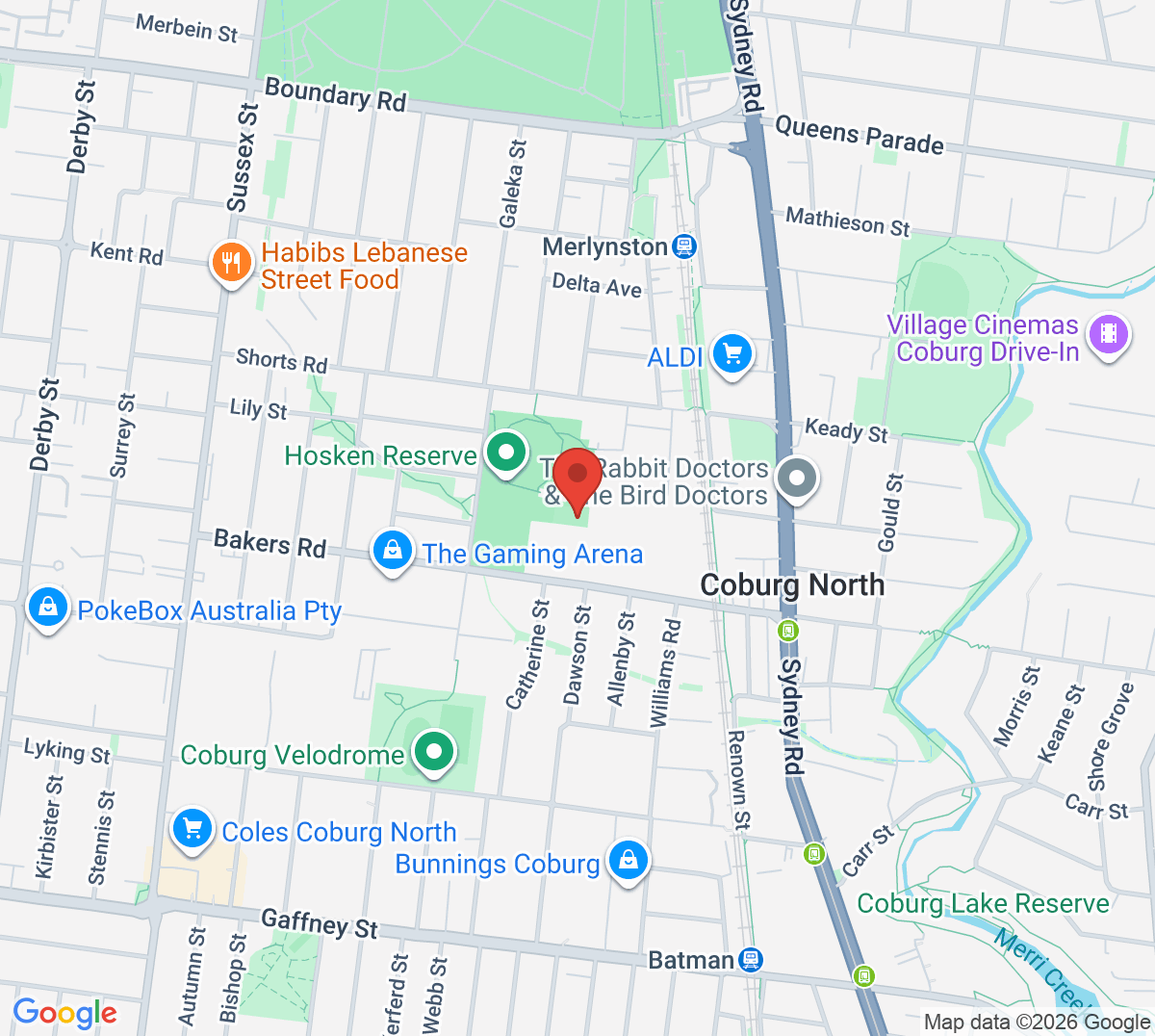 Map of Merlynston Tennis Club