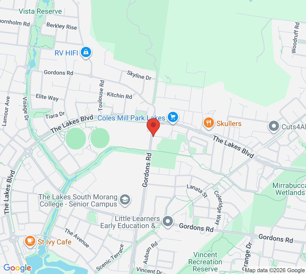 Map of Mill Park Tennis Club (South Morang)