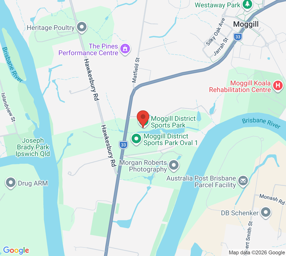 Map of Moggill District Sports Park