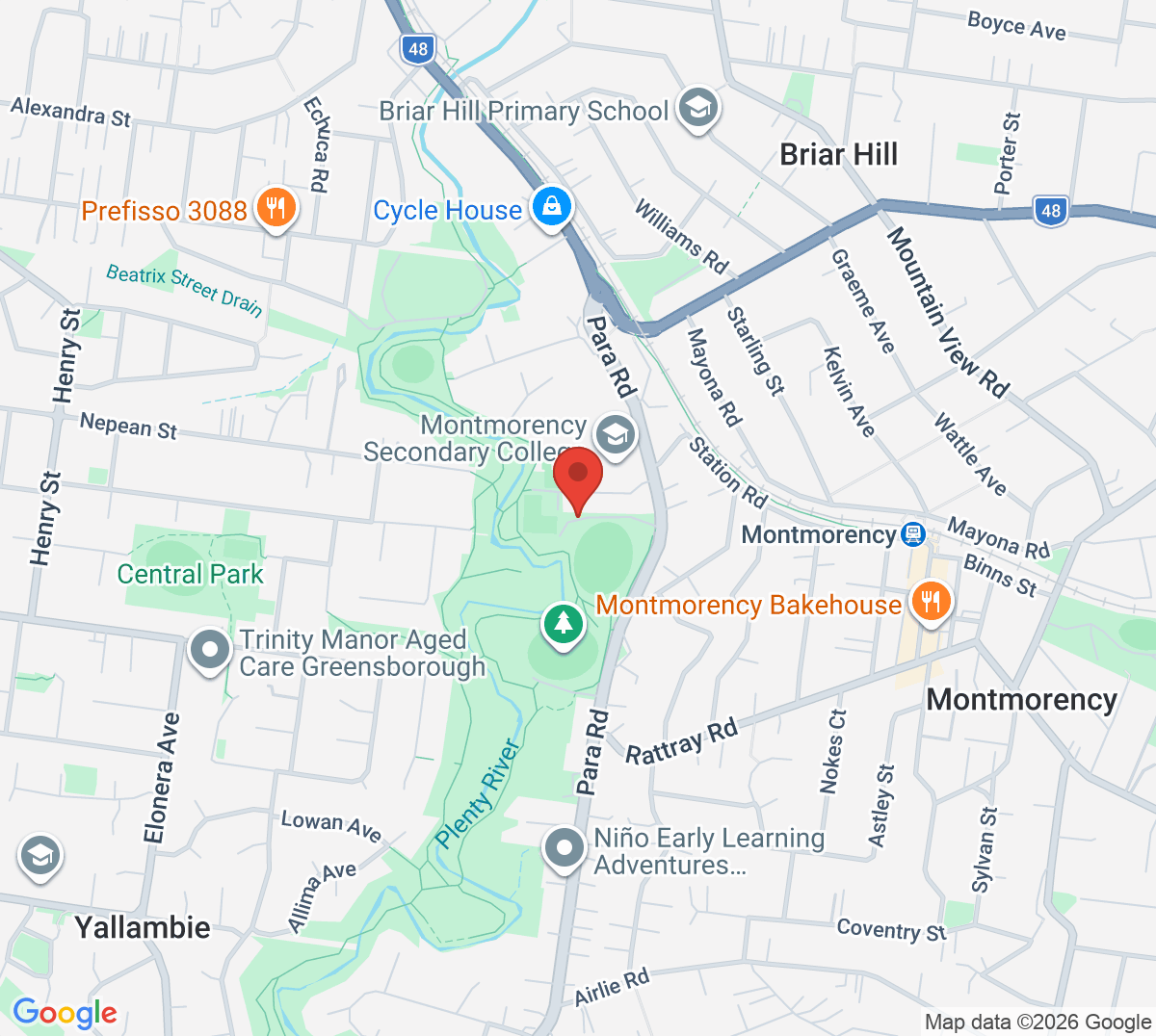 Map of Montmorency Tennis Club