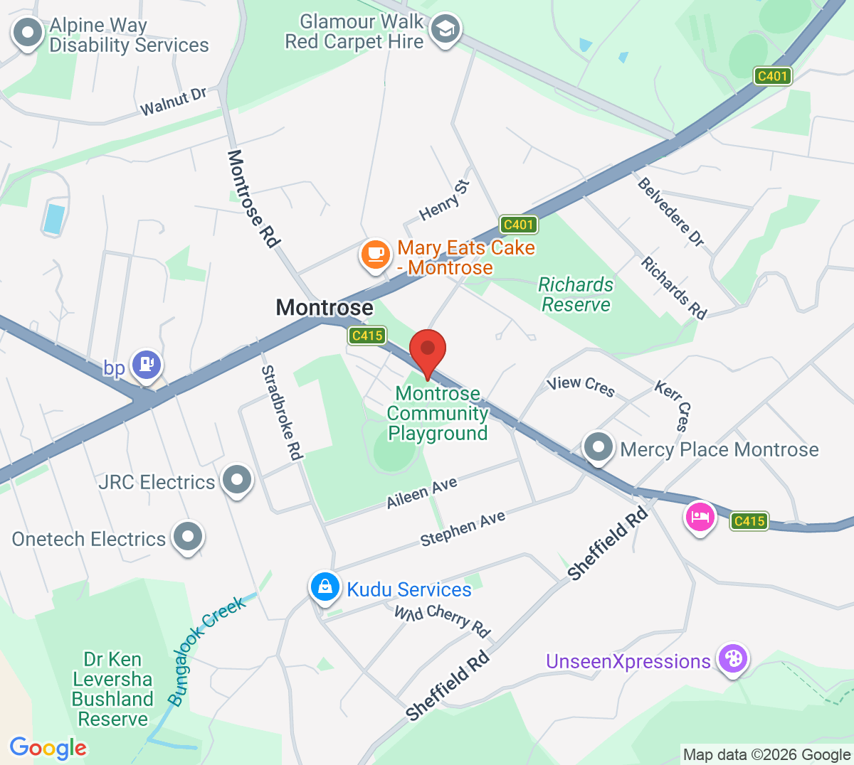 Map of Montrose Tennis Club