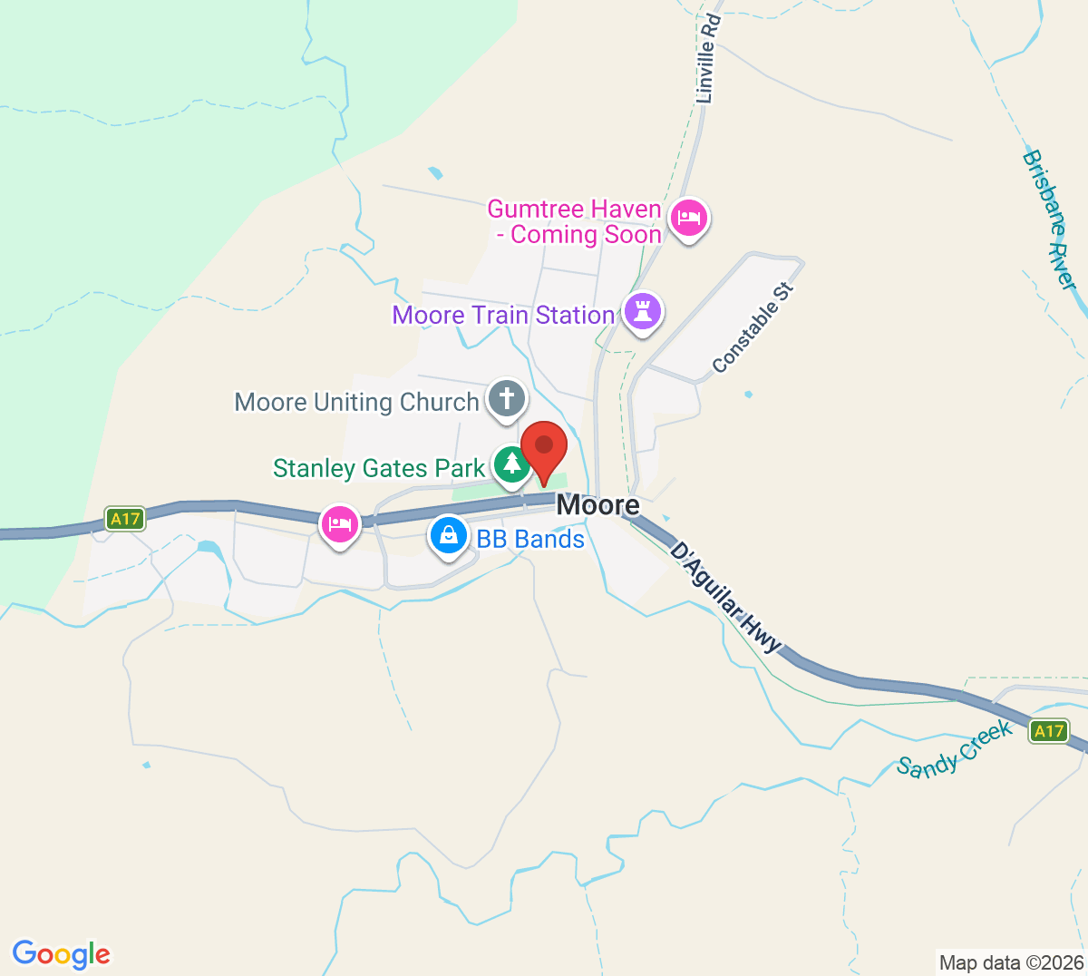 Map of Moore Tennis Courts