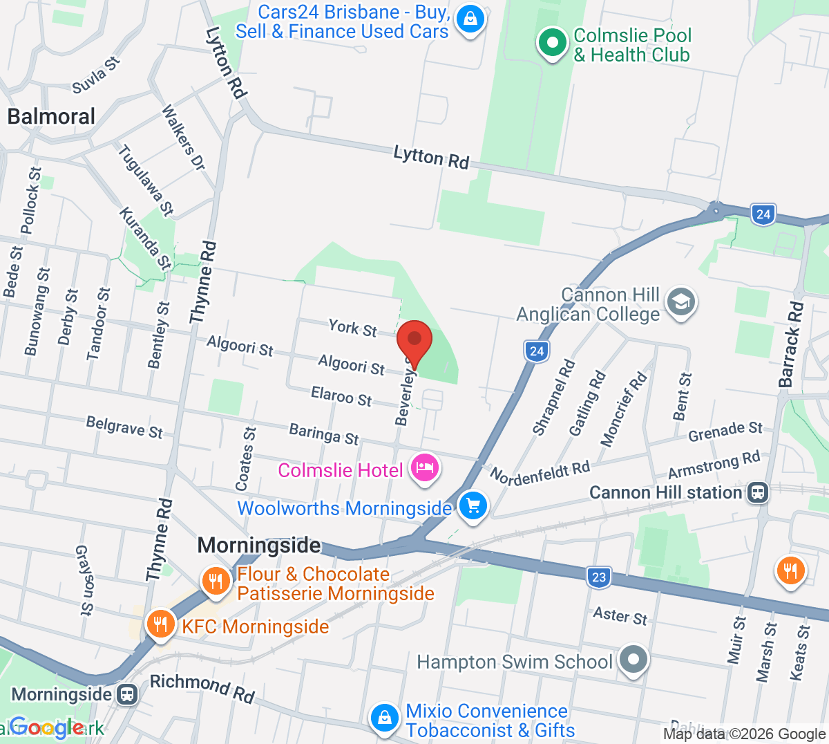 Map of Morningside Tennis Centre
