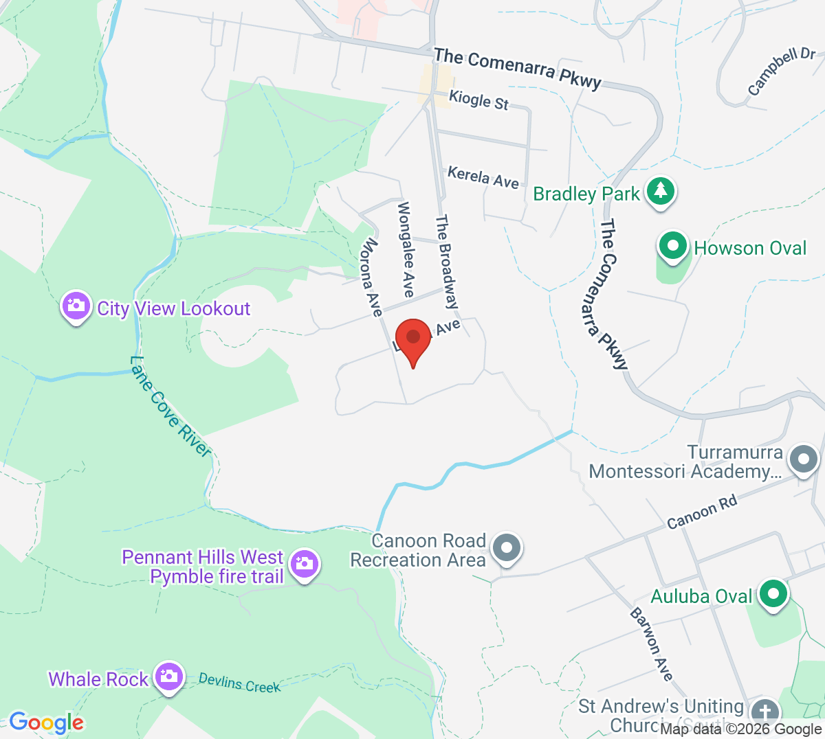 Map of Morona Avenue Tennis Courts