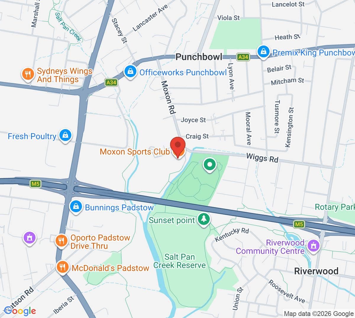 Map of Moxon Sports Club
