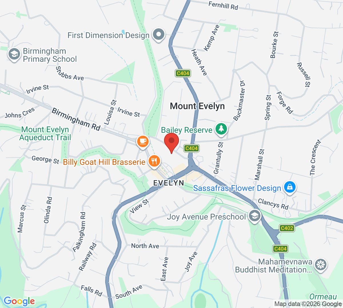 Map of Mt Evelyn Tennis Club