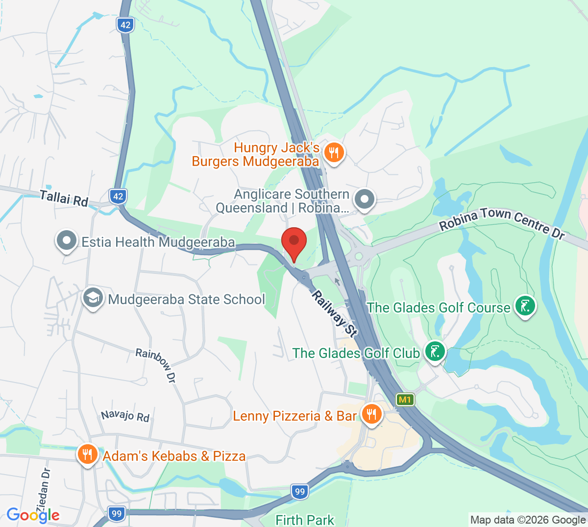 Map of Mudgeeraba Tennis Club