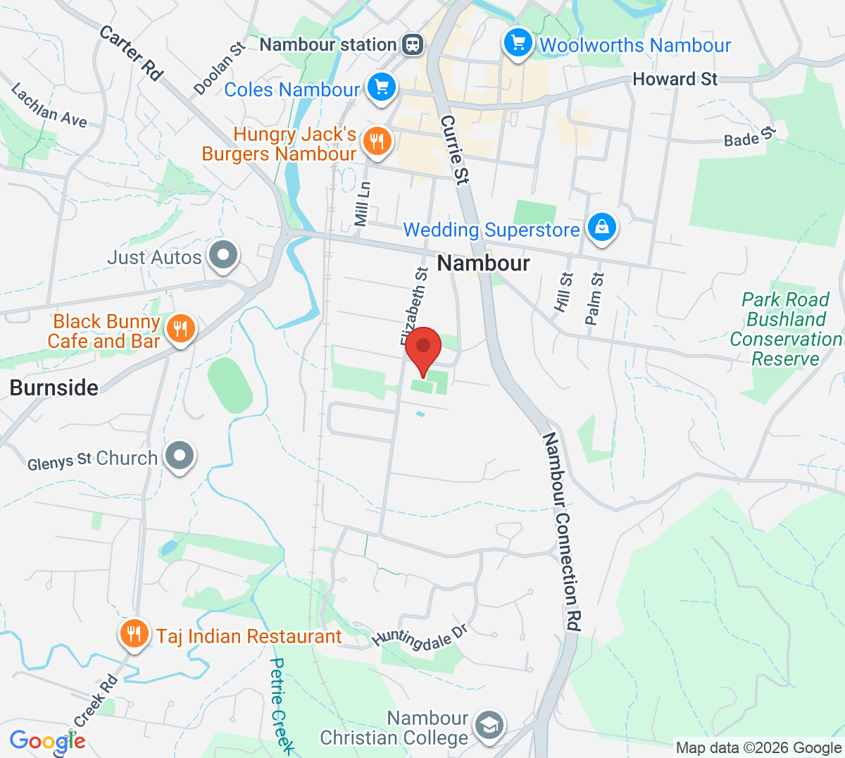 Map of Nambour & District Tennis Assoc