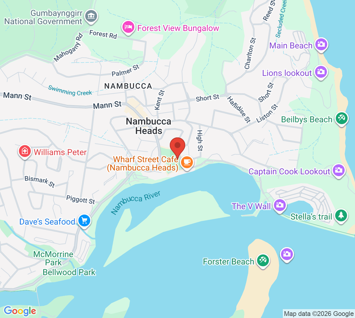 Map of Nambucca Heads Tennis Club
